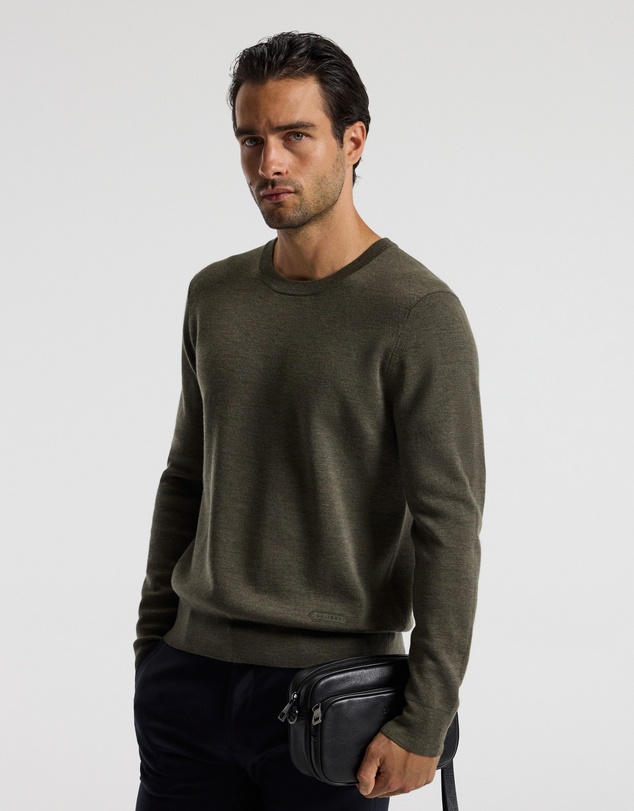 Calibre - Merino Wool Crew Neck Sweater Khaki