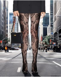 High Heel Jungle - Shadow Bloom Floral Fishnet Tights