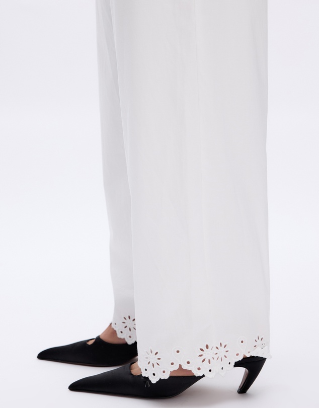 Minima Esenciales - Zinnia Cotton Embroidered Scallop Hem Pants