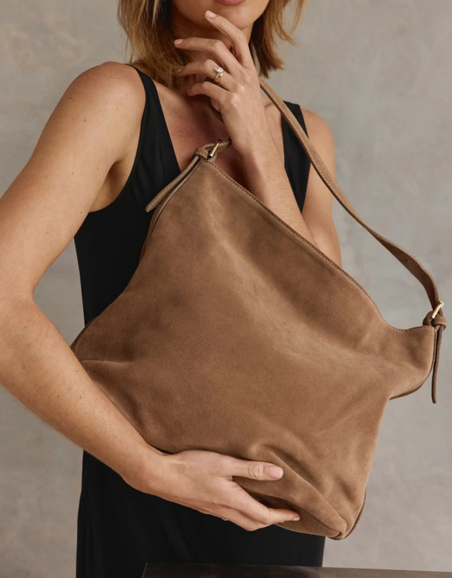 VESTIRSI - Savannah Brown Suede Hobo Bag