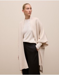 Trenery - Cotton Cashmere Blend Poncho in Oat Marle