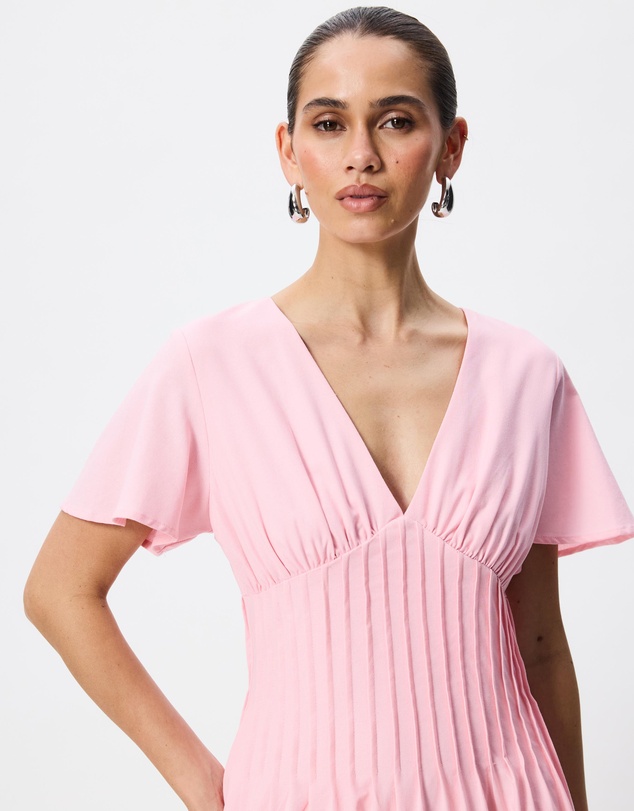 Tussah - Maysen Linen Blend Pintuck Midi Dress