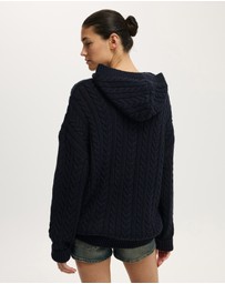 Cotton On - Oversized Cable Hoodie