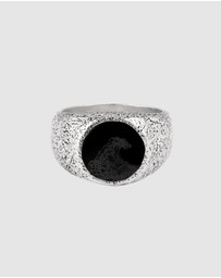 Haze & Glory - ICONIC EXCLUSIVE - Ring Signet Men Onyx Circle 925 Sterling Silver