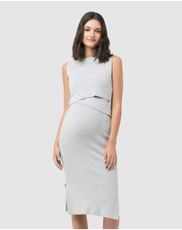 Ripe Maternity - Layered Knit Nursing Dress