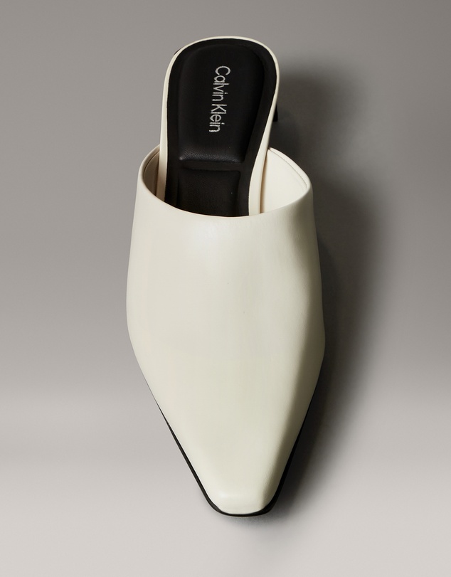 Calvin Klein - Leather Kitten Heel Mules