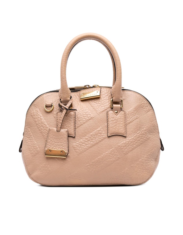 Pre-Loved by Azura Reborn - Pre-Loved Medium Heritage Grain Check Embossed Orchard Bowling Bag