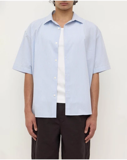 Assembly Label - Aron Poplin Stripe Short Sleeve Shirt
