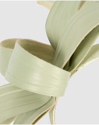 Max Alexander - Leather Leafs Mint Headband Fascinator