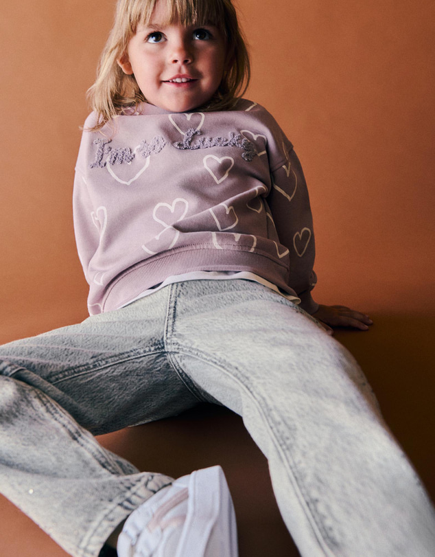 M.N.G - Heart Sweatshirt - Babies-Kids