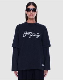 ENA PELLY - Mock Layer Long Sleeve Tee