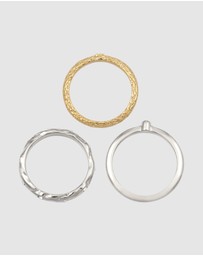 Elli Jewelry - Ring Set of 3 Bicolor Crystal 925 Sterling Silver