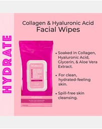 MCoBeauty - Hydrate Hyaluronic Acid & Collagen Facial Wipes - 25 Pack