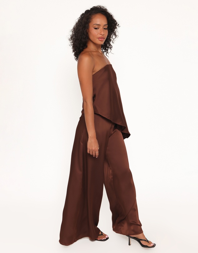 Petal & Pup - Charmer Wide Leg Pant - Dark Brown