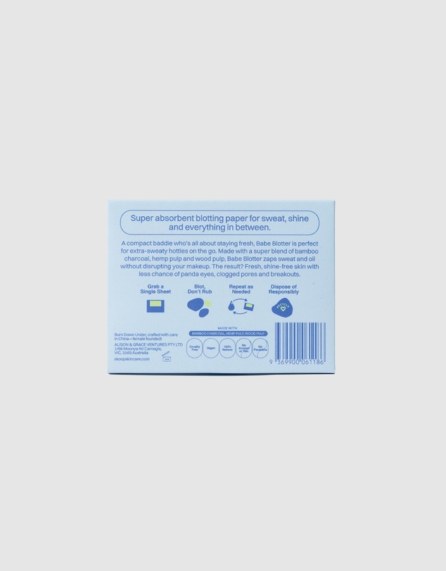 Skoop - Babe Blotter Extra Drip, Charcoal Blotting Paper