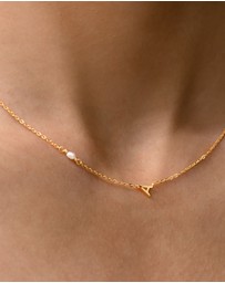 SAINT VALENTINE - Pearl Letter Necklace - Gold