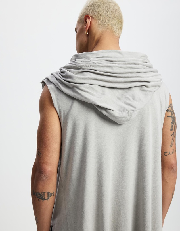 Surrounded By Ghosts - The Natrolite Hooded Rib Knit Sleeveless Cardigan