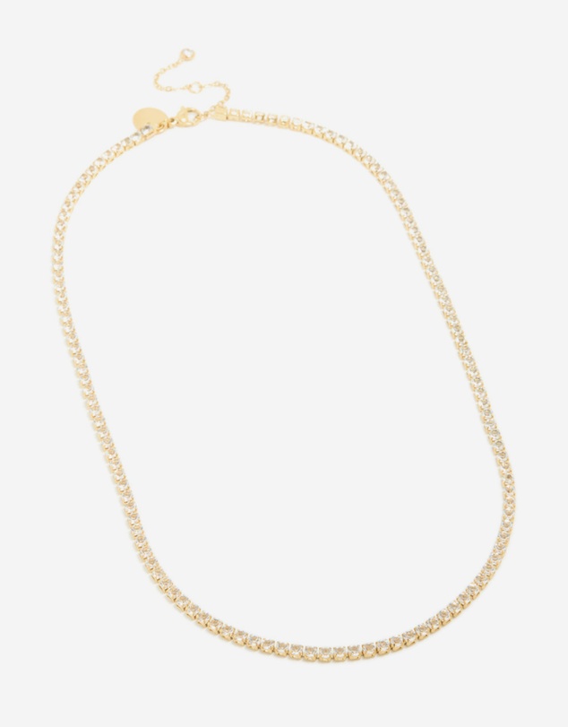 Lovisa - Waterproof Gold Plated Stainless Steel Cubic Zirconia Tennis Necklace