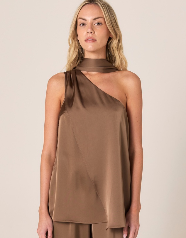 Fate + Becker - Dahlia Satin One Shoulder Top