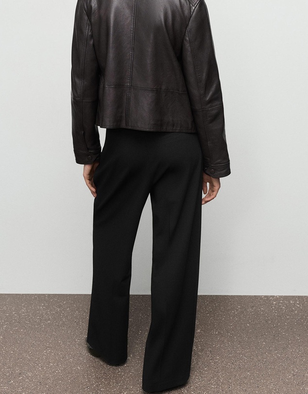 M.N.G - Wide-Leg Mid-Rise Pleated Trousers