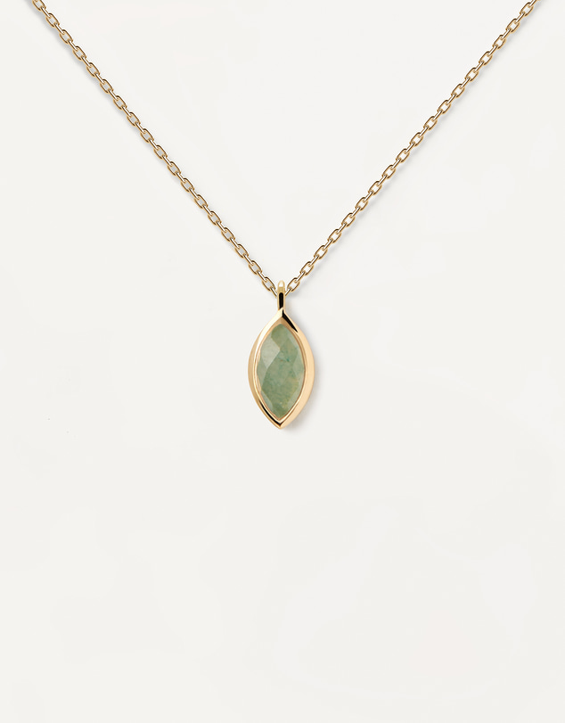 PDPAOLA - Green Aventurine Gold Necklace