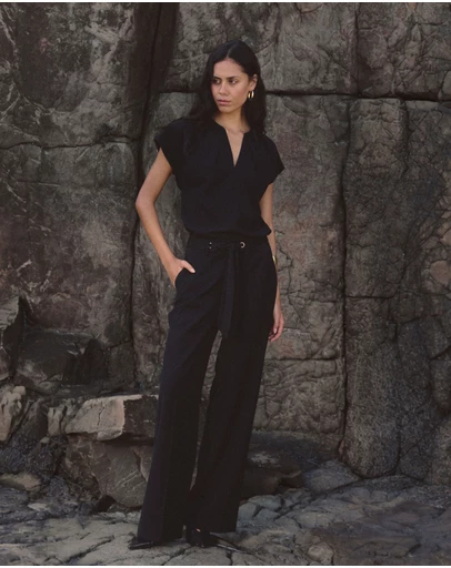 Forcast - Natalie Belted Wide Leg Pants