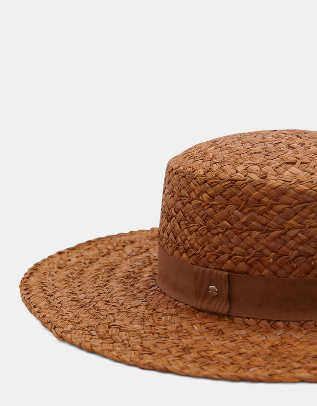 Morgan & Taylor - Catalina Braided Raffia Boater in Tan Brown