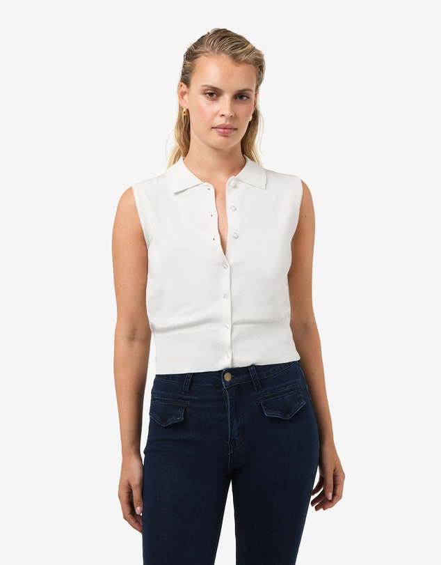 Forcast - Collins Collar Knit Top