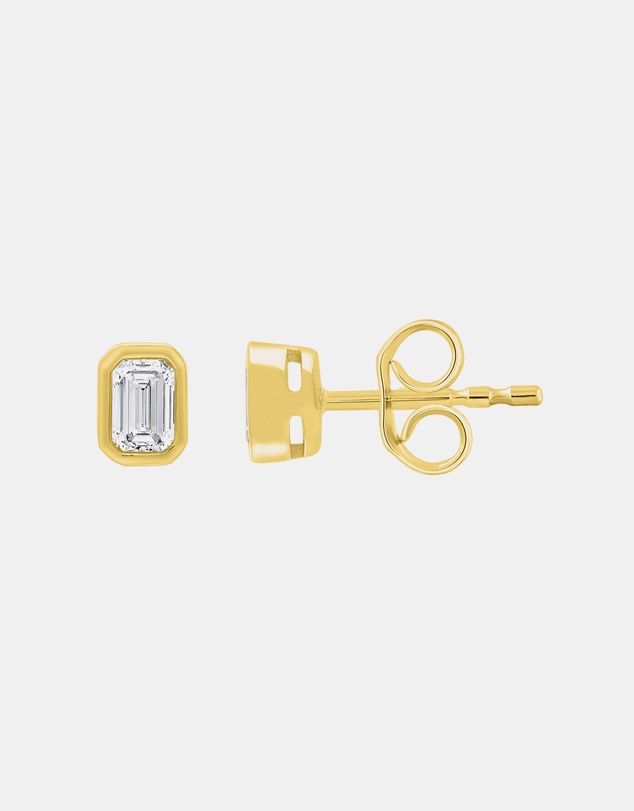 Zoe Olivia - 9K Gold Emerald Lab Grown Diamond Studs