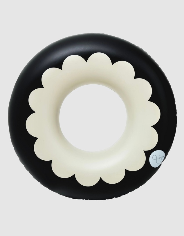 &Sunday - Scallop Oversized Inflatable Pool Tube Float- Black