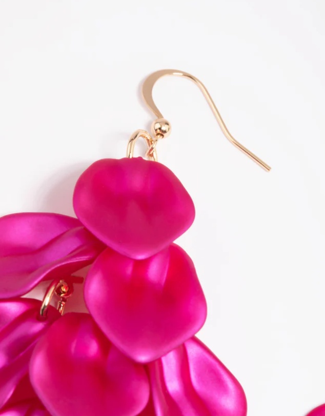 Lovisa - Fuchsia Petal Drop Earrings