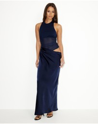 Dazie - She's Cool Mesh And Jersey Maxi Dress