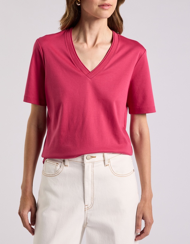 David Lawrence - Misty V Neck Cotton Tee