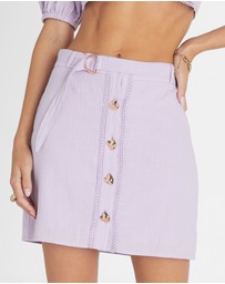 Heaven Australia - Amethyst Button Up Mini Skirt