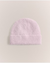 Trenery - Brushed Alpaca Beanie in Light Blush