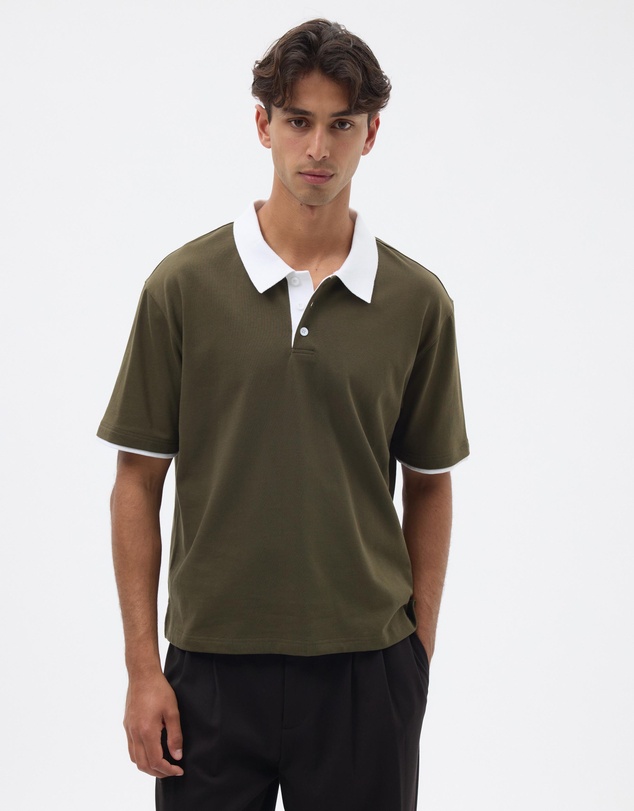 AERE - Contrast Short Sleeved Polo
