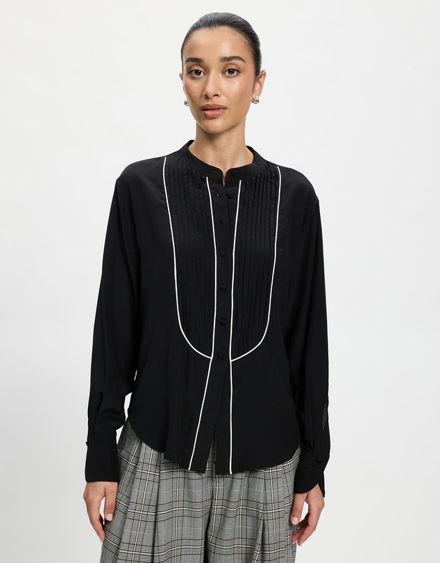 Lindsay Nicholas New York - Tuxedo Blouse