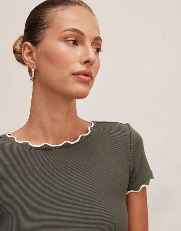 Forever New - Rebecca Scallop Trim T-shirt