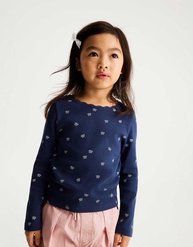 Cotton On Kids - Fitted Long Sleeve Essential Gathered Top