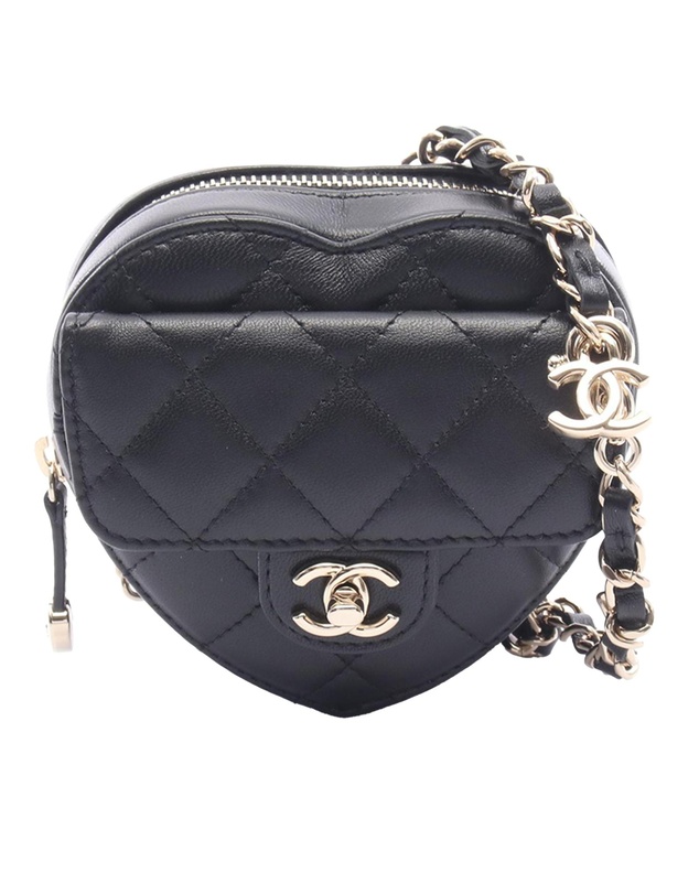 Pre-Loved by Azura Reborn - Pre-Loved CC Quilted Lambskin CC in Love heart Belt Bag