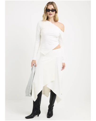 Alice In The Eve - Ashley Ribbed Assymetrical Wrap Skirt