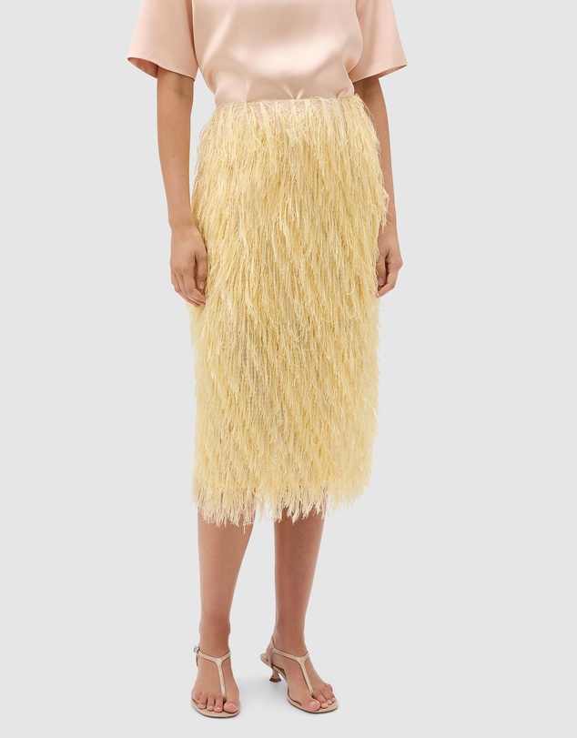 Oroton - Feather Jacquard Skirt