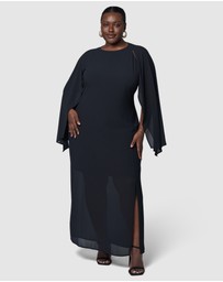 Pink Dusk by Curve Project - Eclipse Cape Maxi Dress
