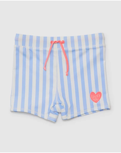 Crywolf - SWIM SHORT Sky Blue Stripe