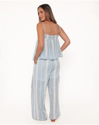 Petal & Pup - Mila Embroidered Pant Set - Light Blue