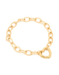 Lovisa - Waterproof Gold Plated Stainless Steel Chain Heart Clasp Bracelet