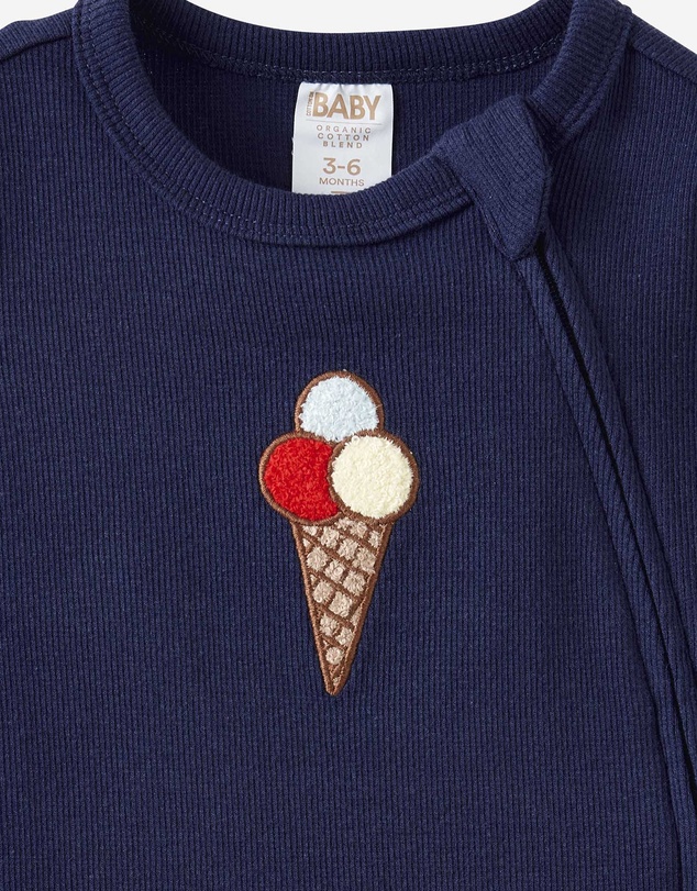 Cotton On Kids - Growie Short Sleeve Zip Romper