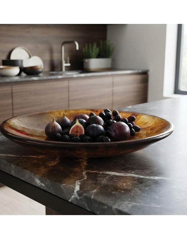 Urban Attitude - Urban Attitude SHAY Extra Large Bowl Height 6cm lowest 12cm highest by Width 52.5cm x 60cm - Dark Cocoa