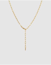 Elli Jewelry - Necklace Y-chain Links Oval Coarse Timeless in 925 sterling silver Gold Plated