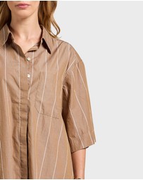 Academy Brand - Alma Stripe Poplin Shirt Dress
